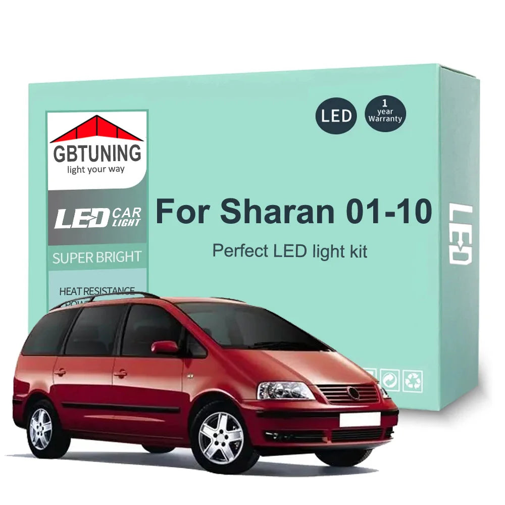 13-Piece LED Interior Light Kit for VW Volkswagen Sharan 7M 2001-2006 - Canbus Dome Map Door Trunk Bulbs | AUTOKITSHOP
