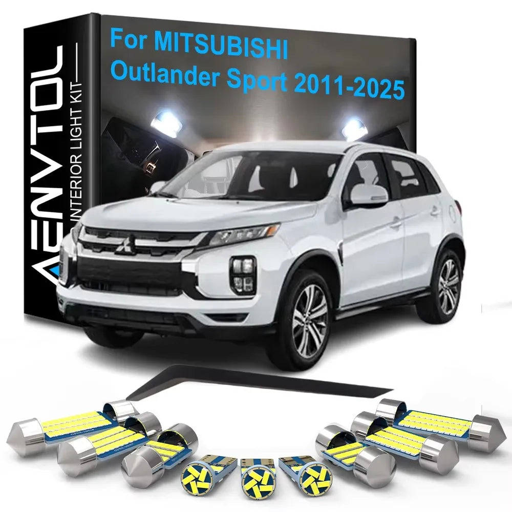 11-Piece LED Interior Light Kit for Mitsubishi Outlander Sport 2011-2025 - Canbus Dome Map Door Trunk Bulbs | AUTOKIT...