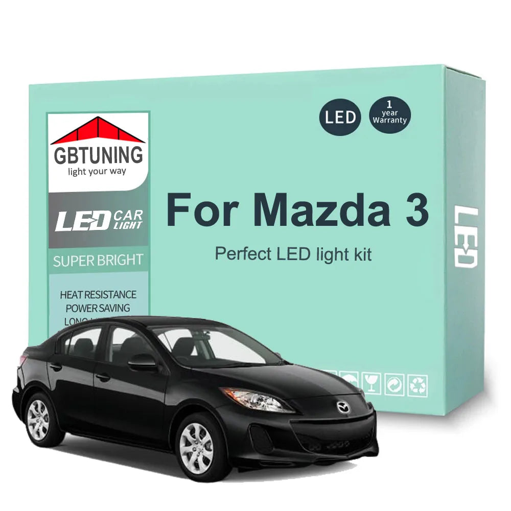 11-Piece LED Interior Light Kit for Mazda 3 BL Mazda3 - Canbus Error-Free Bulbs | AUTOKITSHOP