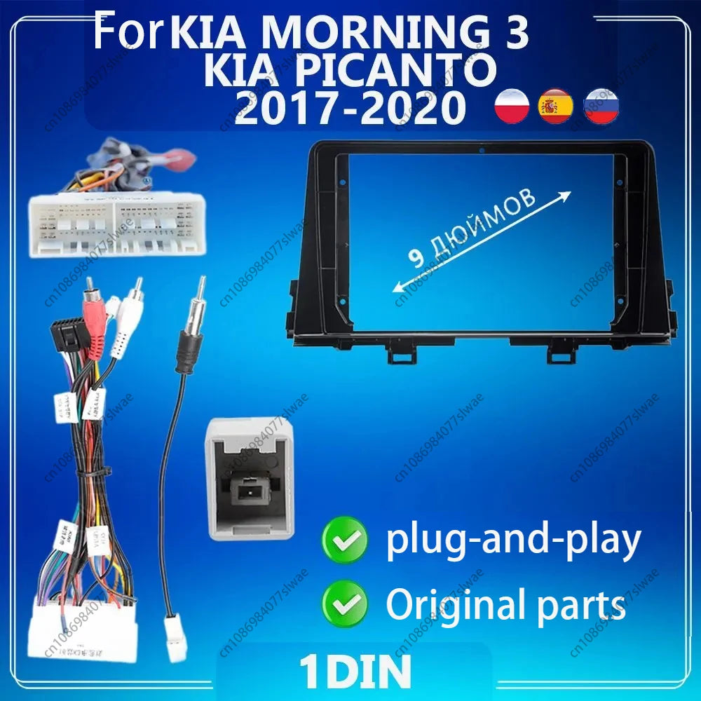 9 inch For KIA MORNING 3 KIA PICANTO 2017-2020 Car Radio Fascias Android MP5 Stereo Player