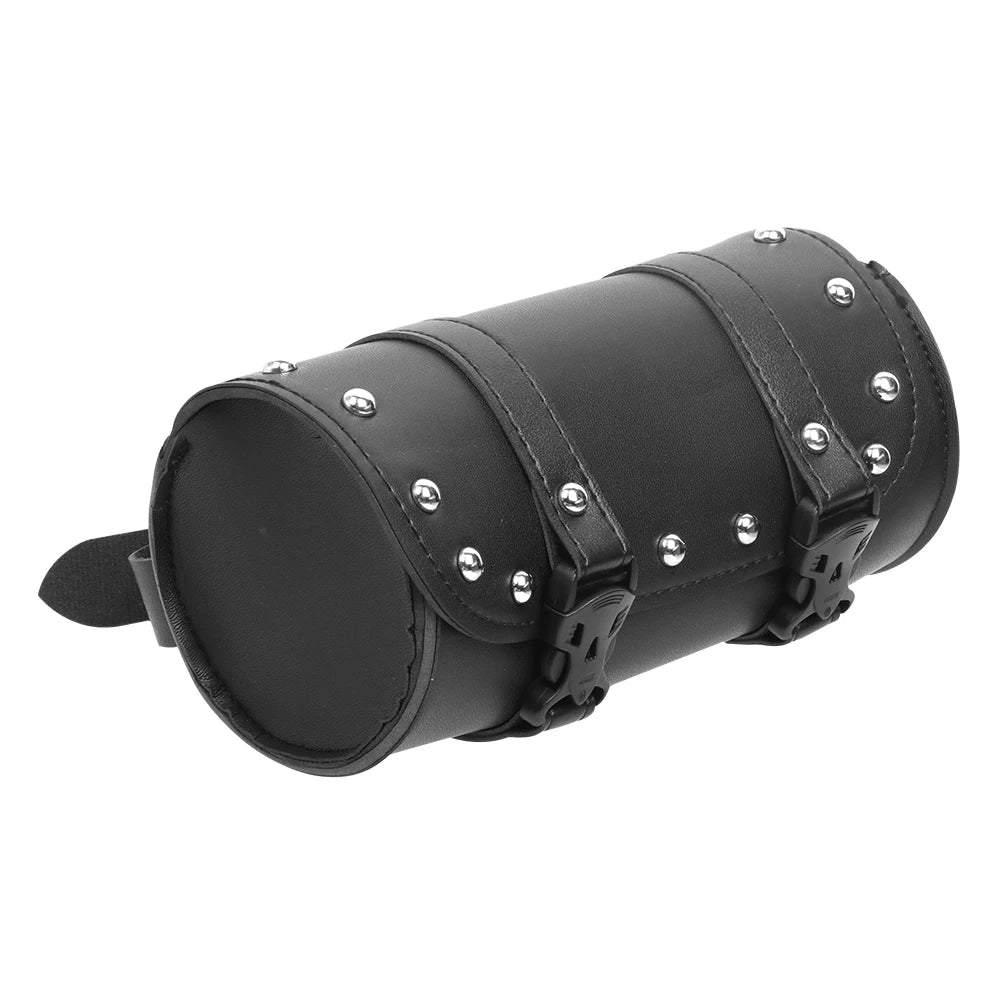 Motorcycle Universal Fork Bag Leather Saddlebags Tool Bag Storage Pouch Waterproof for Harley Sp - Automotive LED Light