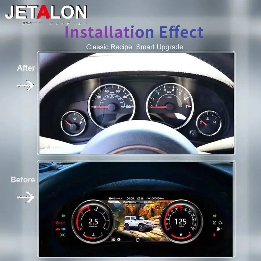 For Jeep Wrangler JK 2011-2018 LCD Speedmeters Dashboard Player 2025 Upgrade Original Car  | AUTOKITSHOP