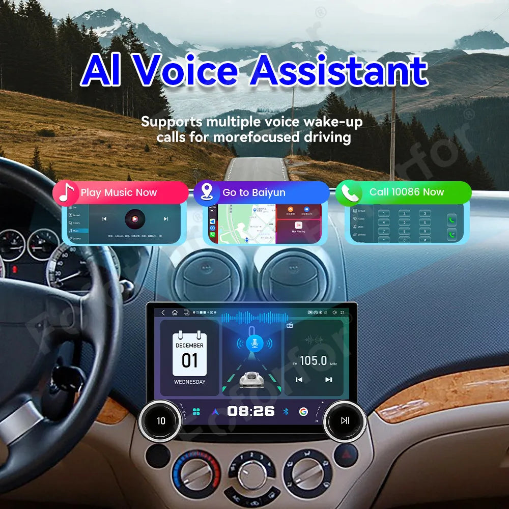 Crystal Clear Touch Screen 11.5 Inch Android 15 Smart Car Media GPS Navigation Wireless Ca