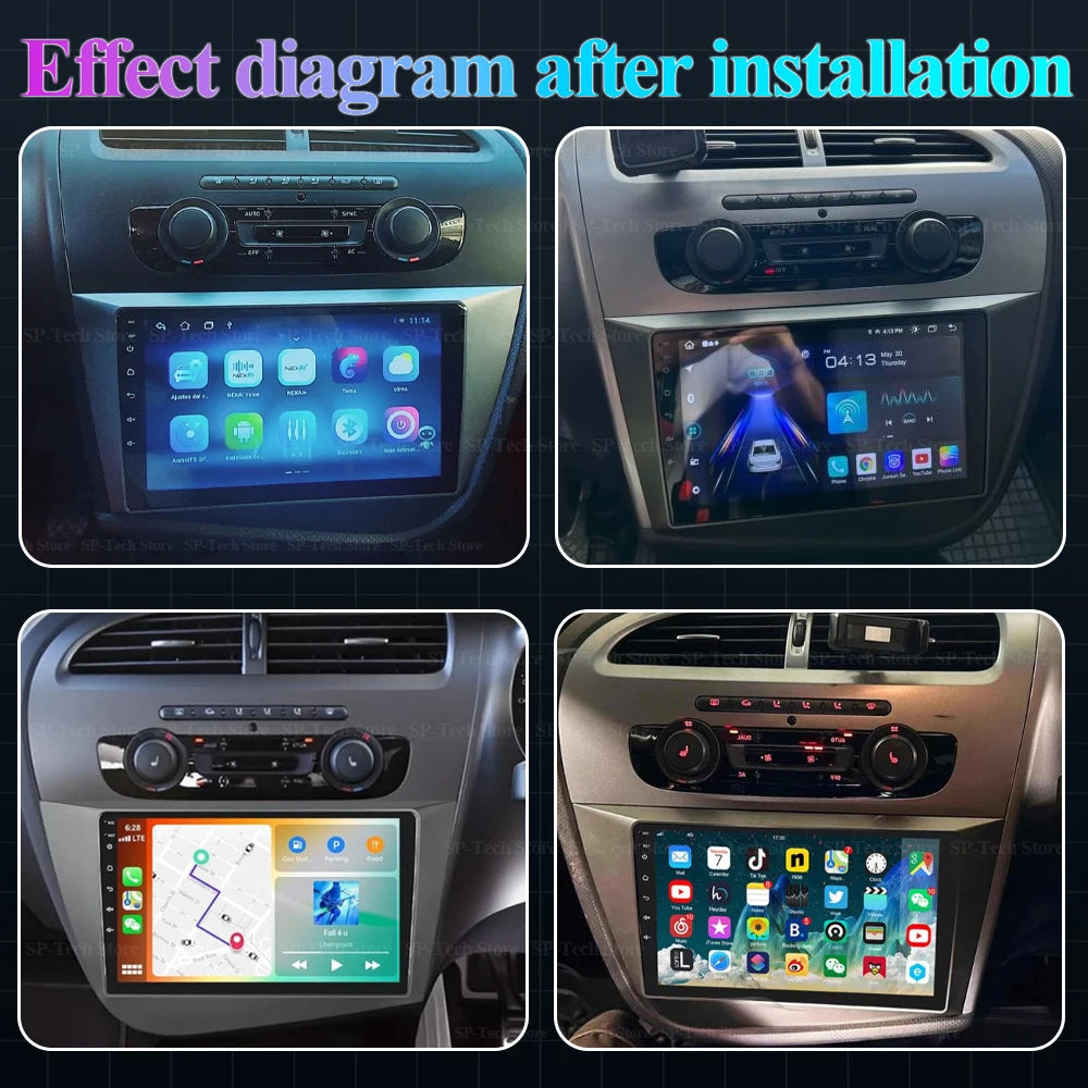 Autoradio For Seat Leon 2 Mk2 2005 2006 2007 2008-2012 Carplay Auto Screen Car Radio Andro | AUTOKITSHOP