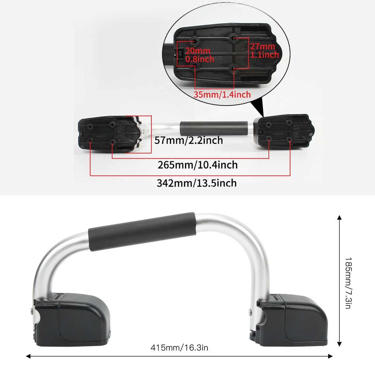 Folding RV Assist Handle with EVA Grip Aluminum Alloy Entry Door Hardware for Caravan Motorhome  - Automotive LED Light