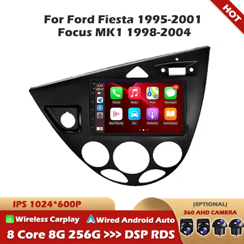 For Ford Fiesta 1995-2001 Focus MK1 1998-2004 Android 16 Car Radio Carplay Android Auto Mu