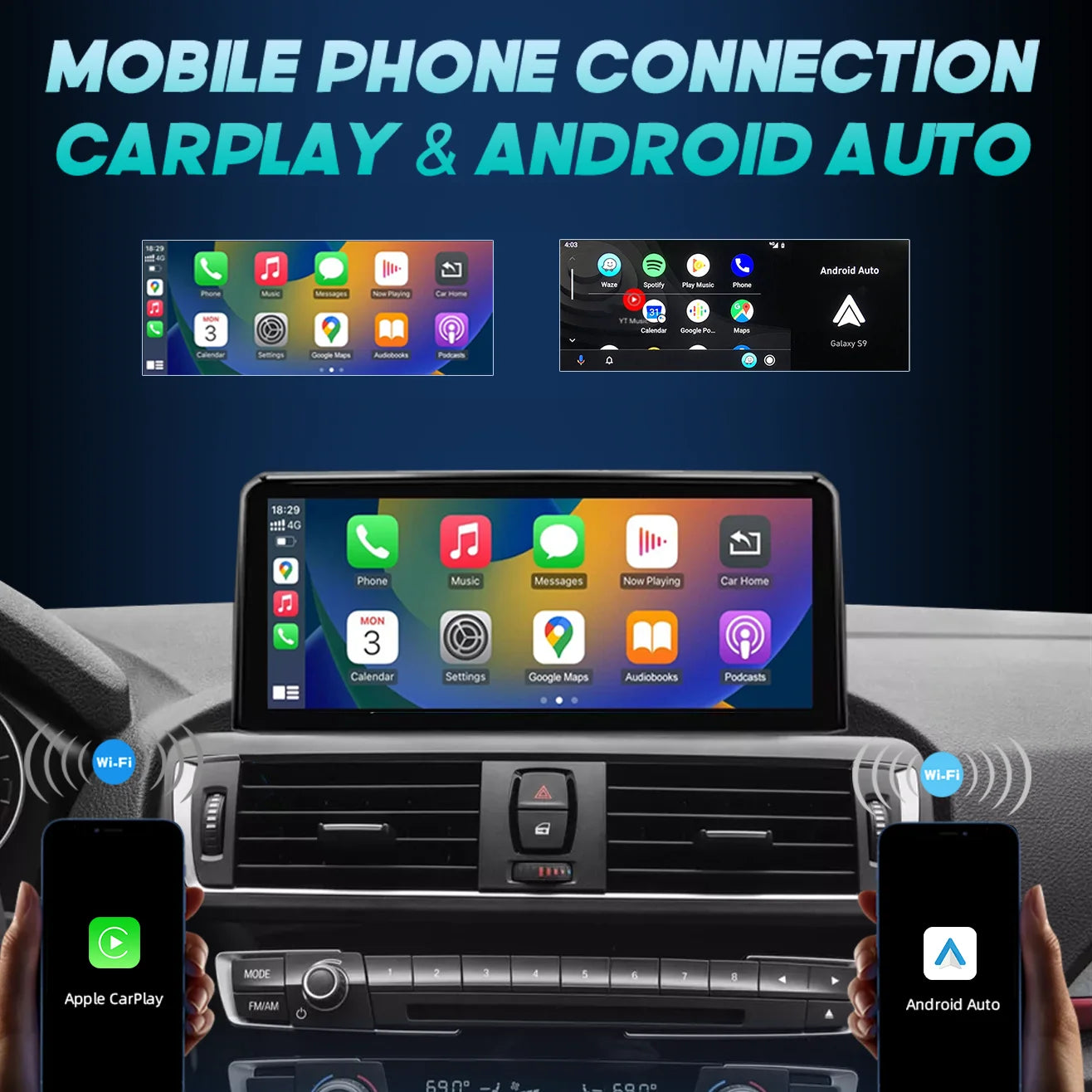 Wireless Carplay Android Auto For BMW 3 4 Series F30 F31 F32 F33 F34 F36 NBT Multimedia Di
