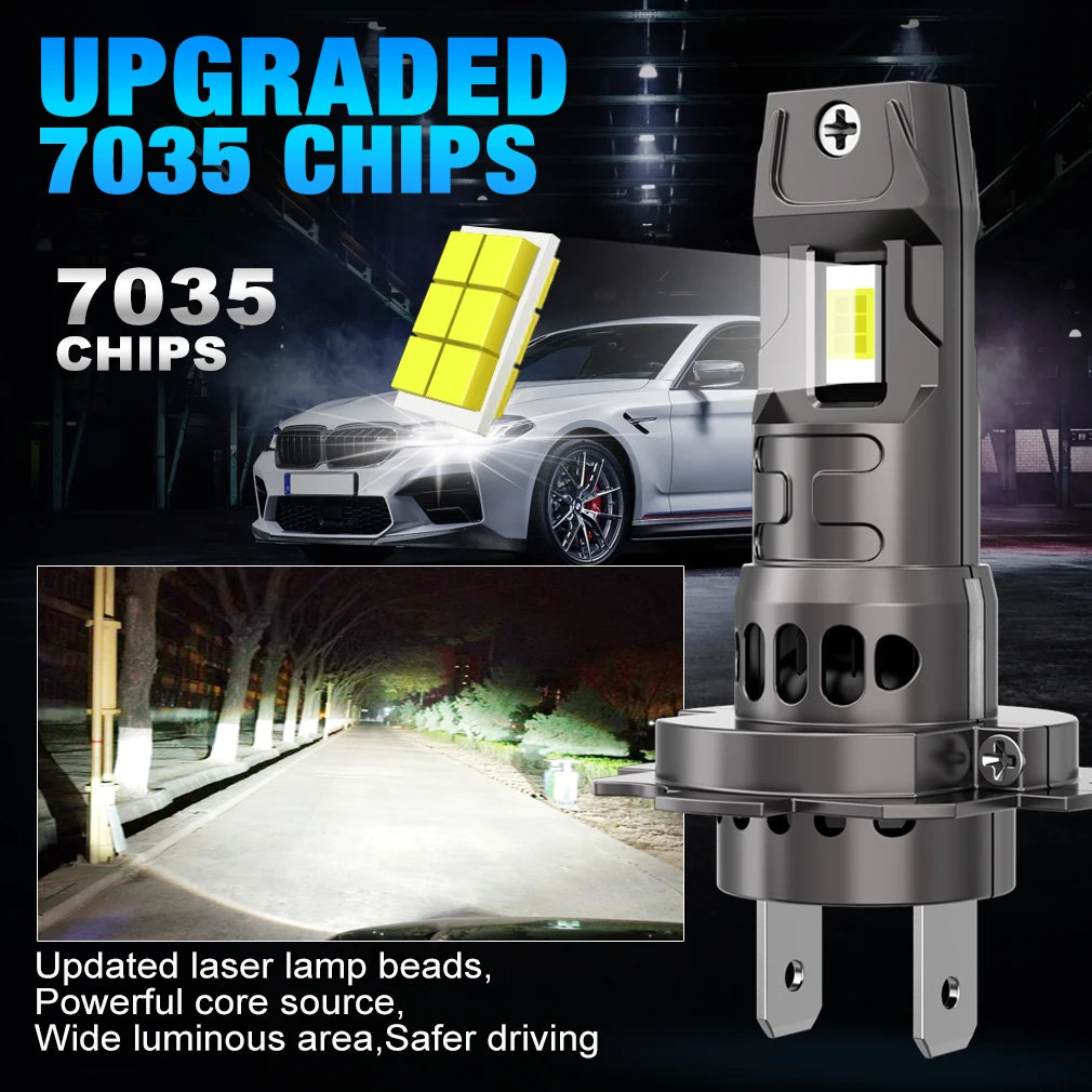 H7 H11 LED Headlight Bulb 100W 25000LM 6500K Car Headlight 7035 CSP Chip 9005/9006 Super B