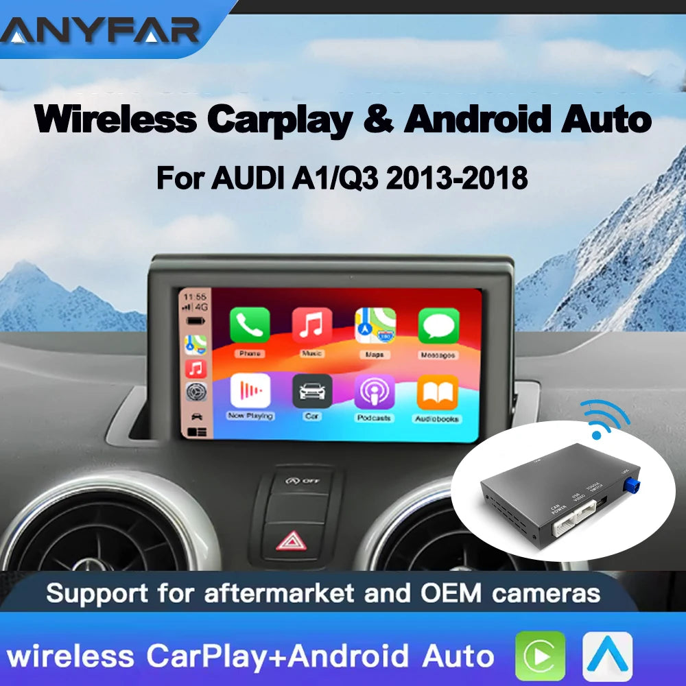 Wireless CarPlay Android Auto Module For A1 Q3 2012-2018 6.5"/7" Screen MMI 3G Bluetooth U