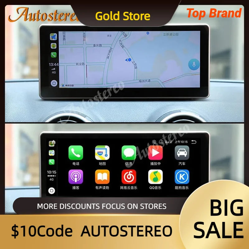 For Audi A3 2014-2019 Android 13 10.25 1920*720 Radio Car GPS Navigation Radio Tape Multim