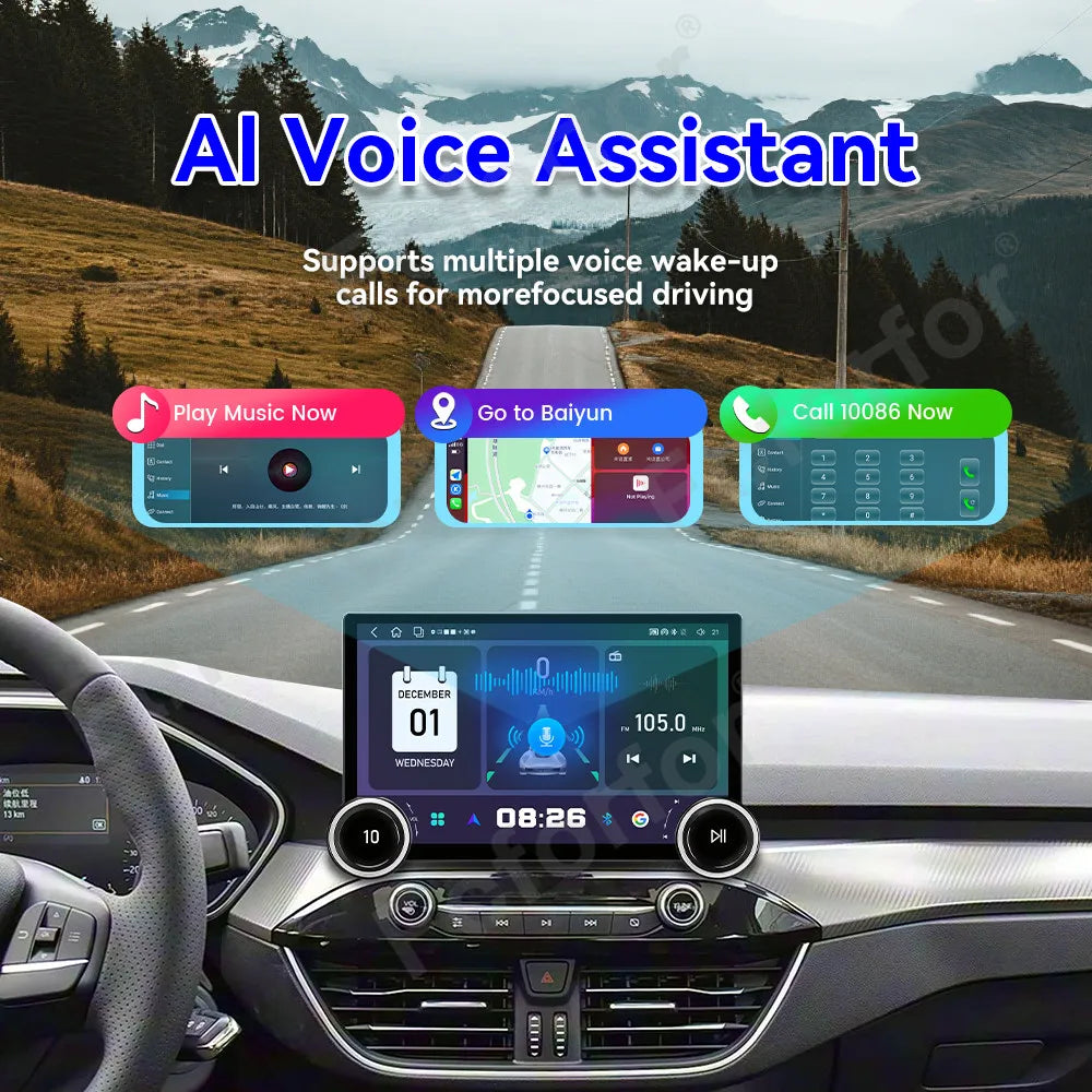 Multimedia HD Touch Screen Car Stereo Android 15 11.5 Inch Wireless CarPlay GPS Navigation