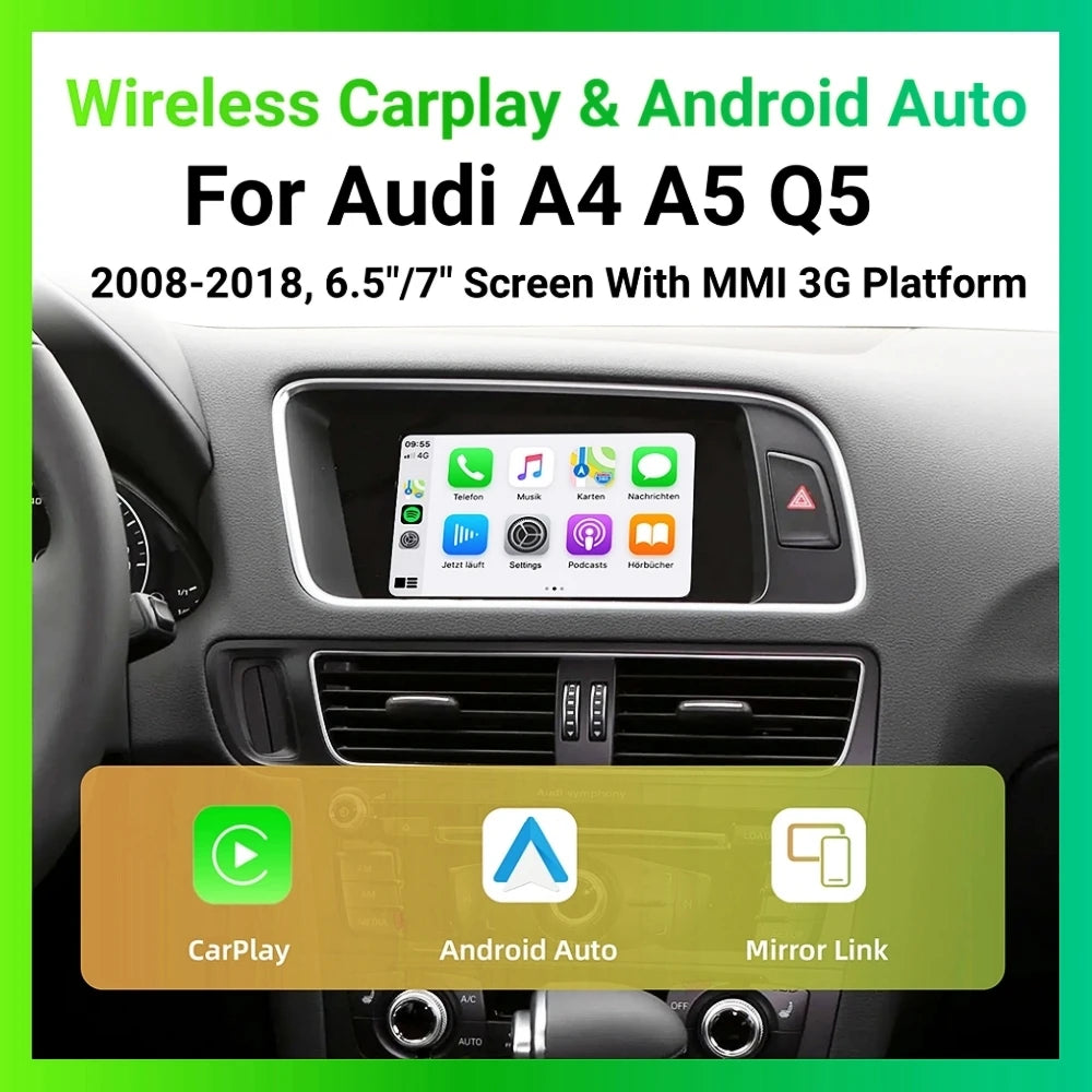ANYFAR Wireless CarPlay Android Auto Interface Adapter For Audi A4 A5 Q5 2008-2018 MMI 3G  | AUTOKITSHOP