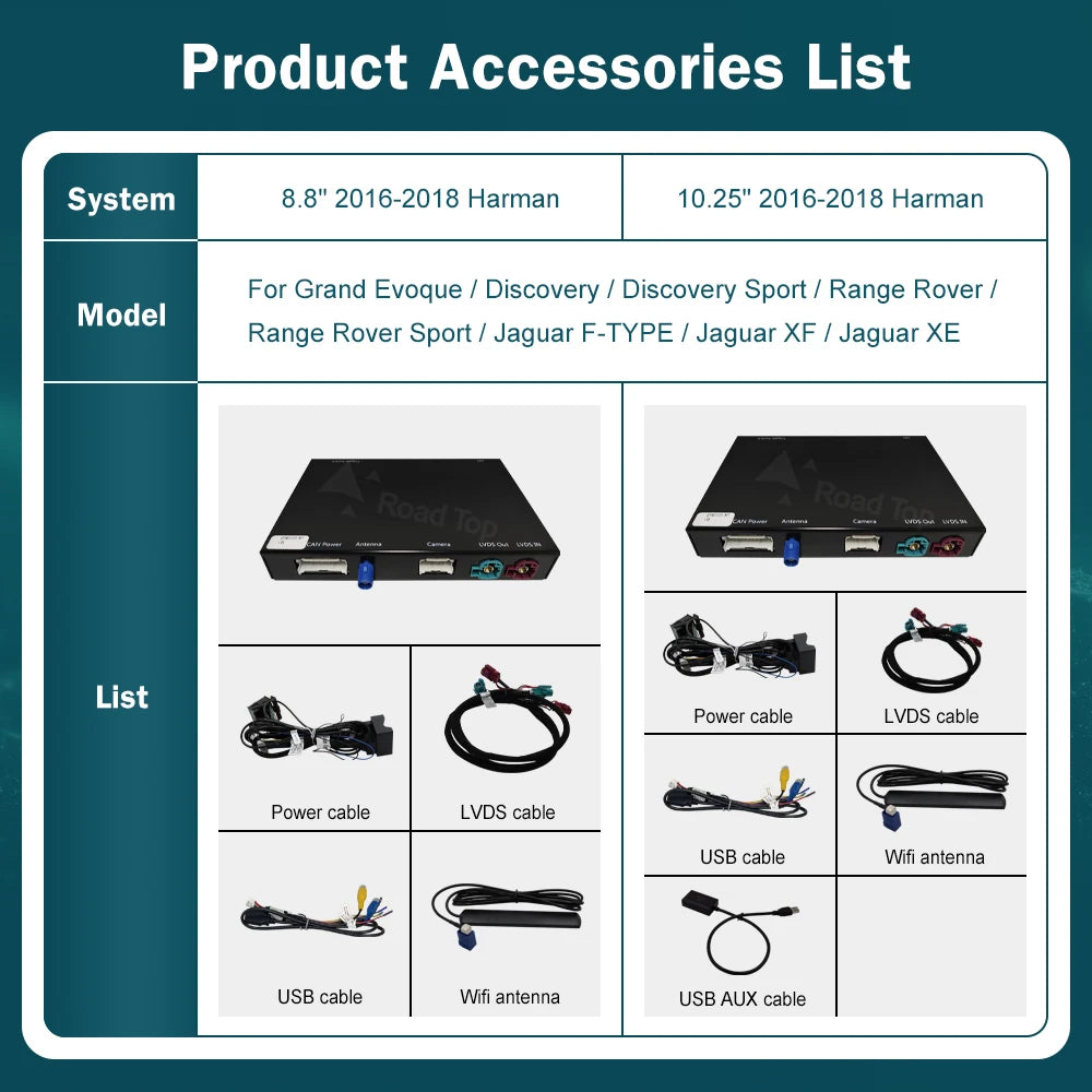 RoadTop Wireless Carplay Android Auto Mirror Link AirPlay Ai Box For Land Rover Jaguar Ran