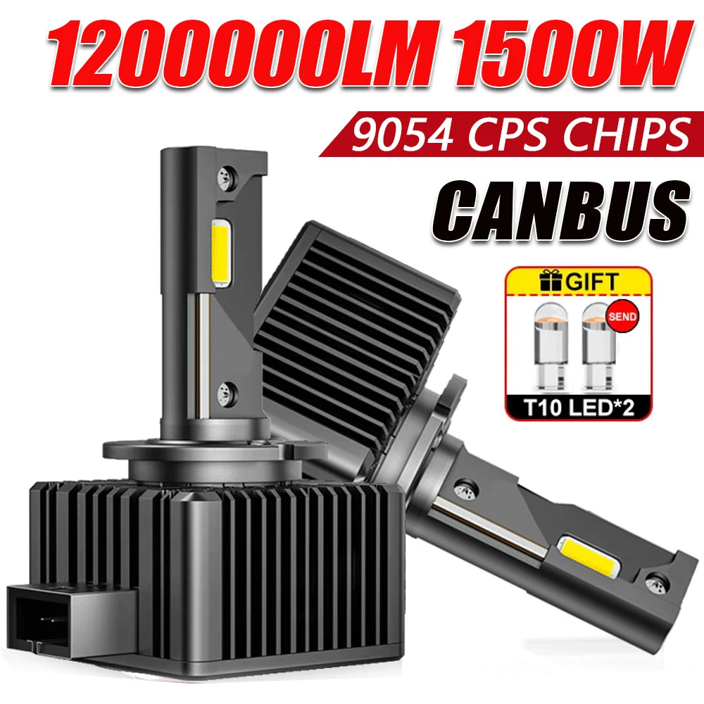 D3S D1S LED Headlights Canbus 1:1 HID D2S D4S D8S D1R D2R D3R D4R Auto Lamp 1200000LM 1500