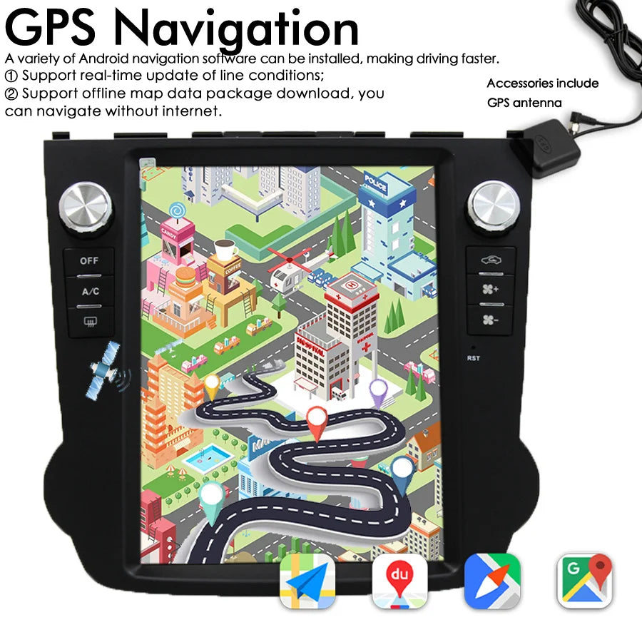 Tesla Screen Navigation CARPLAY Stereo For Honda CRV 2011 Android 13 GPS CR-V Car Radio Mu