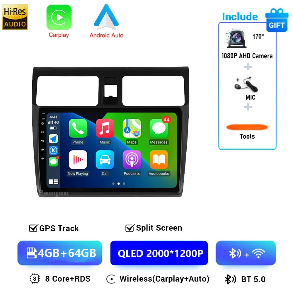 Android 16 For Suzuki Swift 3 2003 - 2010 Car Radio Multimedia Player Carplay and Android