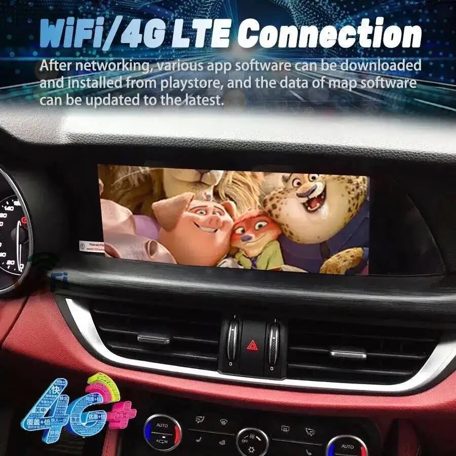 256GB Car Multimedia Video Player For Alfa Romeo Stelvio Giulia 2016-2024 Stereo Carplay A | AUTOKITSHOP