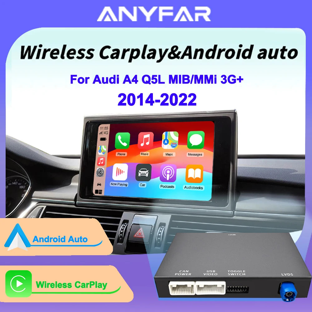 Wireless CarPlay Android Auto MMI Interface for Audi A4 A5 A6 A7 Q2L Q5L Q7 with AirPlay M