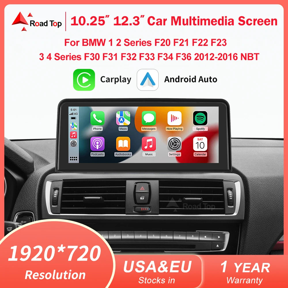 1920*720 Wireless Carplay Multimedia Screen Android Auto For BMW 1 2 3 4 Series F20 F21 F2 | AUTOKITSHOP