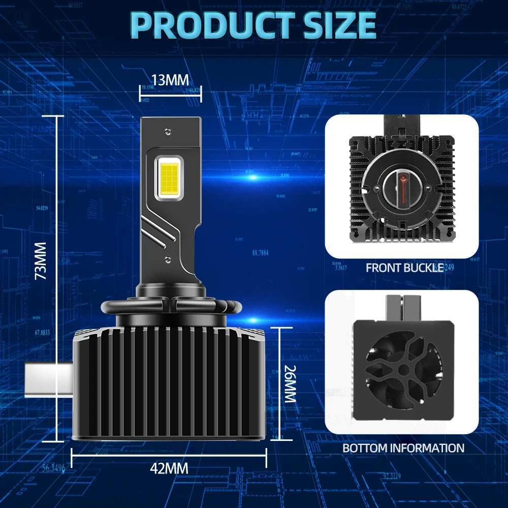 Car Light D1S Led Headlight 30000LM 6000K High Low Beam Bulbs For Cadillac Escalade ESV 20