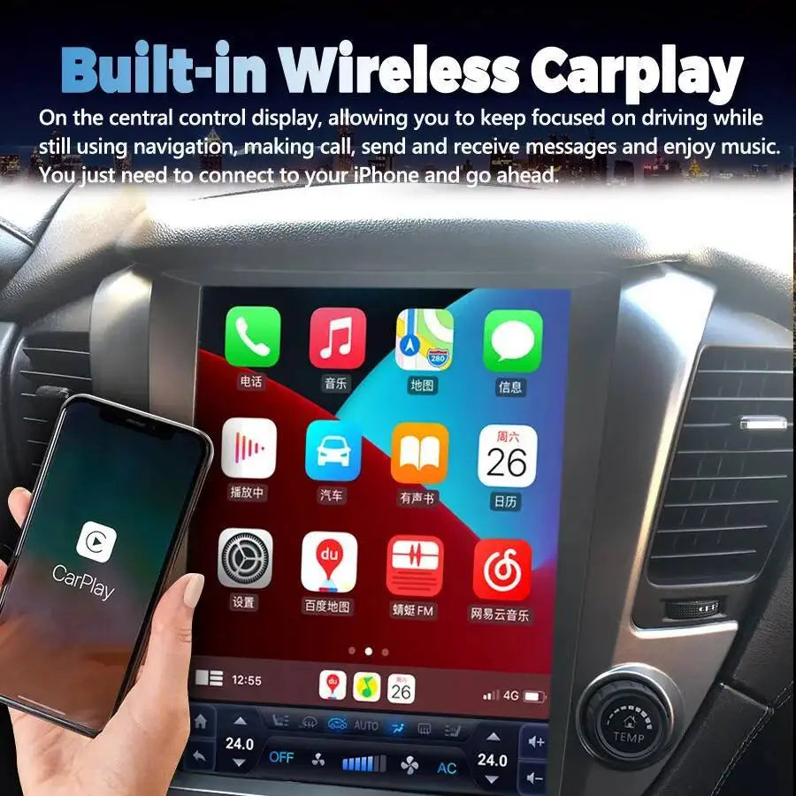 For Chevrolet Tahoe Suburban GMC Yukon 2015 - 2020 GPS Carplay 12.1inch Android Screen Rad | AUTOKITSHOP