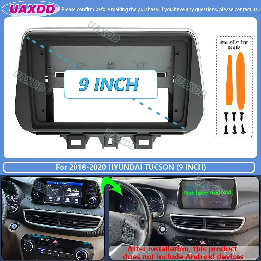For 2018-2020 Hyundai TUCSON 9inch 2 Din Car stereo radio Android frame panel fascia cable