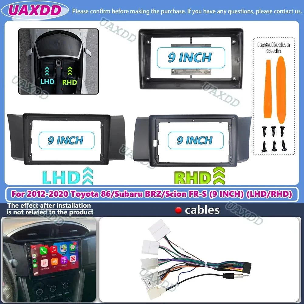 For 2012-2020 Toyota 86 Subaru BRZ Scion FR-S 9INCH 2 Din Car Android frame panel Center f