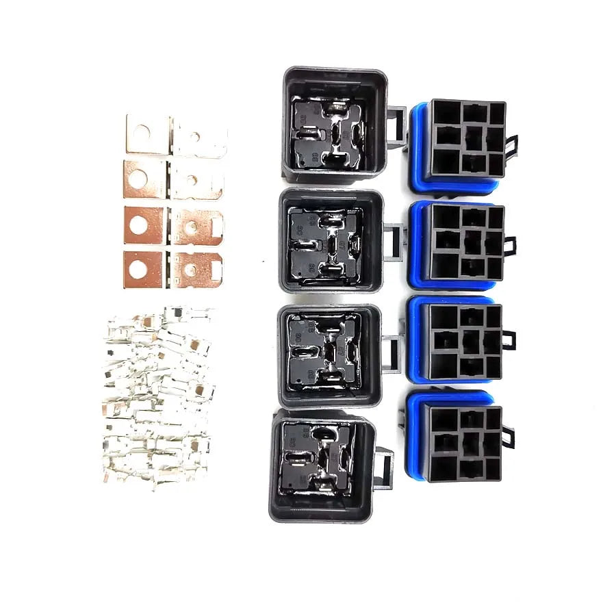 4set/lot 12V 40A 5Pin Car Relay & Holder Socket Integrated with Terminals Kit