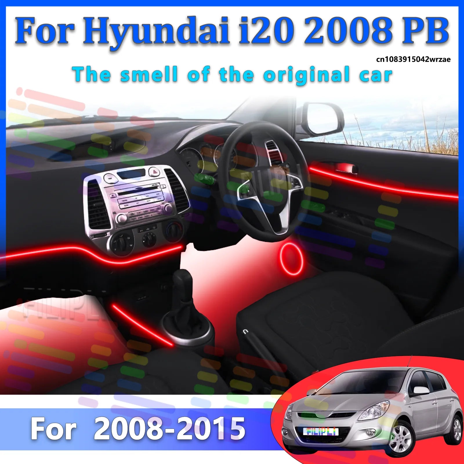 64 RGB - Neon Strip - for Hyundai 2008-2015 - App Control - Car Interior Lighting | AUTOKITSHOP