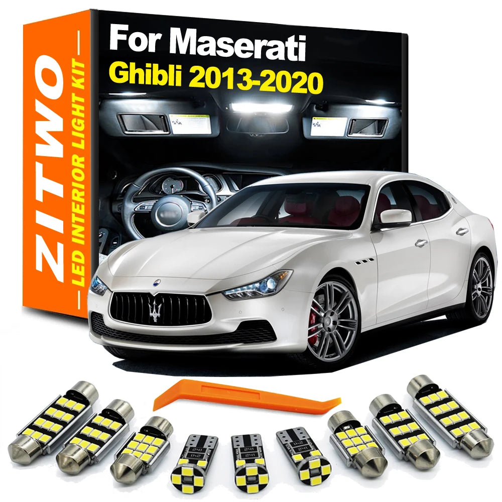 16Pcs LED Bulb Interior Dome Trunk Sun Vsior Light Kit For Maserati Ghibli M157 III MK3 2013 2014 2015 2016 2017 2018 2019 2020