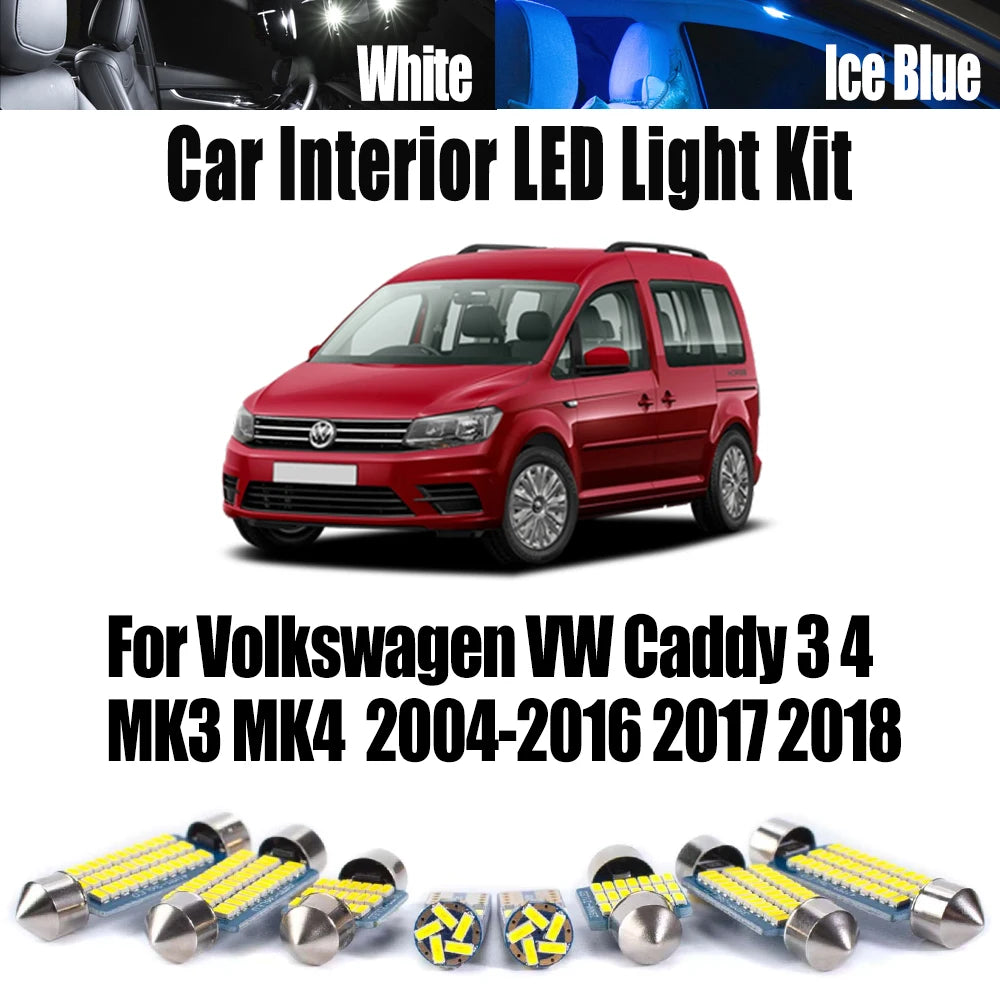 LED Interior Light Kit for Volkswagen VW Caddy 3 4 MK3 MK4 2004-2016 - Canbus Dome Map Door Trunk Bulbs | AUTOKITSHOP