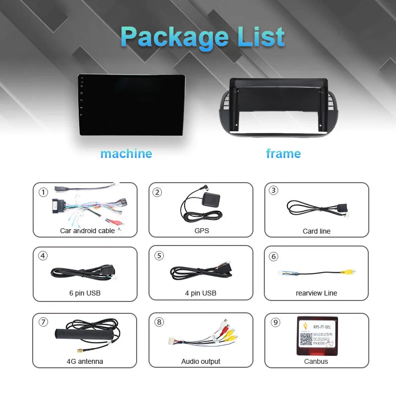 Android 16 For FIAT 500 2007 - 2015 2K QLED Android Car Radio Multimedia Video Player GPS