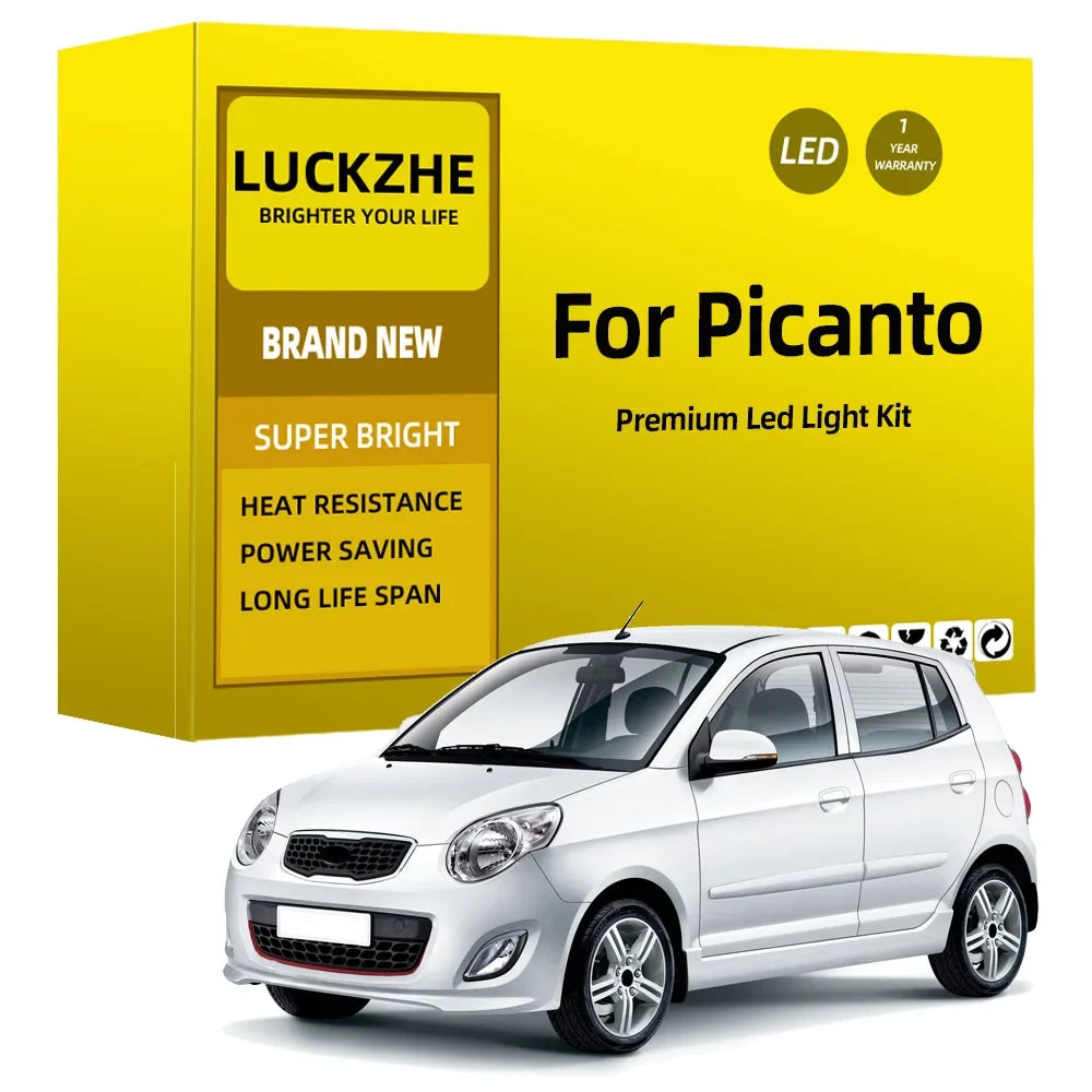 LED Interior Light Kit for KIA Picanto Morning 2004-2015 - Canbus Dome Map Door Trunk Bulbs | AUTOKITSHOP