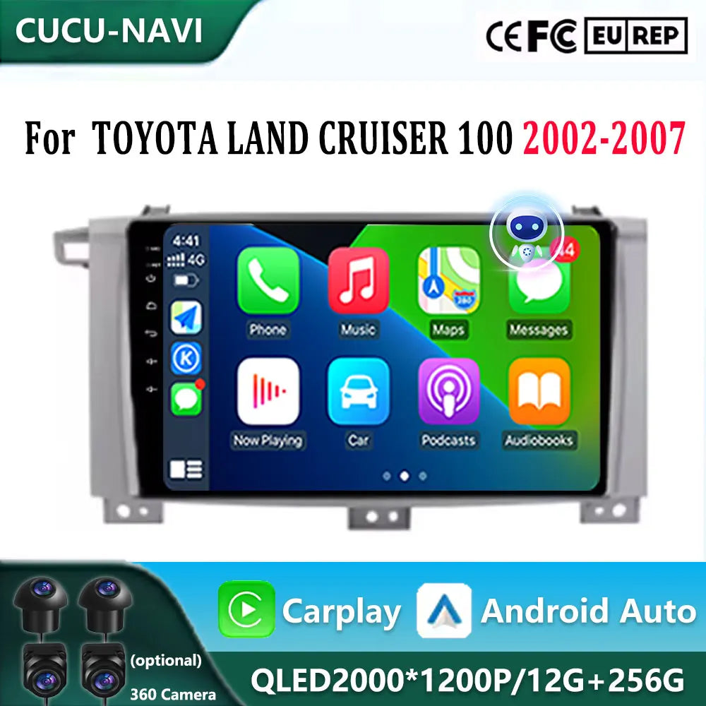 Android 16 4G WIFI FM Auto Car Radio For TOYOTA LAND CRUISER 100 2002-2007 Autoradio GPS S | AUTOKITSHOP