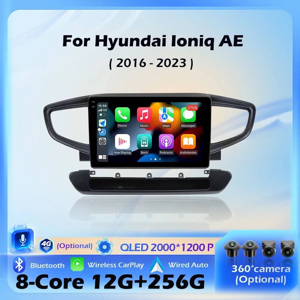 Android 16 Wireless CarPlay For Hyundai Ioniq AE 2016 -2023 Car Radio Multimedia Video Pla