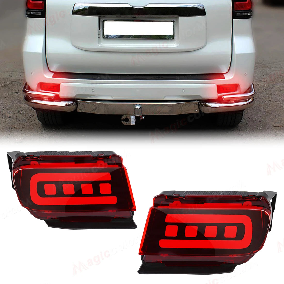 LED Rear Bumper Reflector For Toyota Land Cruiser Prado 150 LC150 FJ150 GRJ150 2010 - 2020 | AUTOKITSHOP