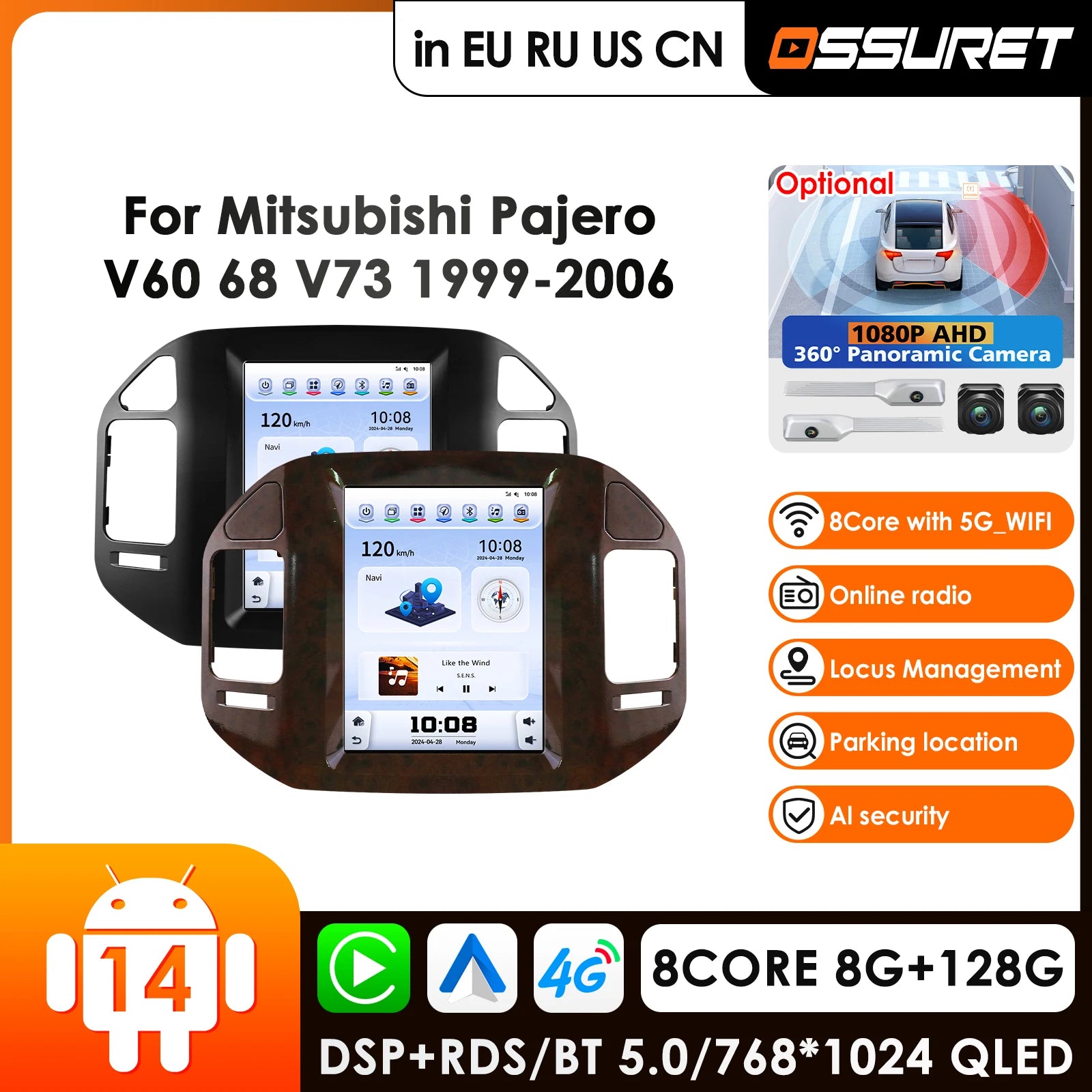 9.7" Car Radio GPS Android Auto for Mitsubishi Pajero V60 V68 V73 1999-2006 - 4G Carplay Autoradio with 1G 32G