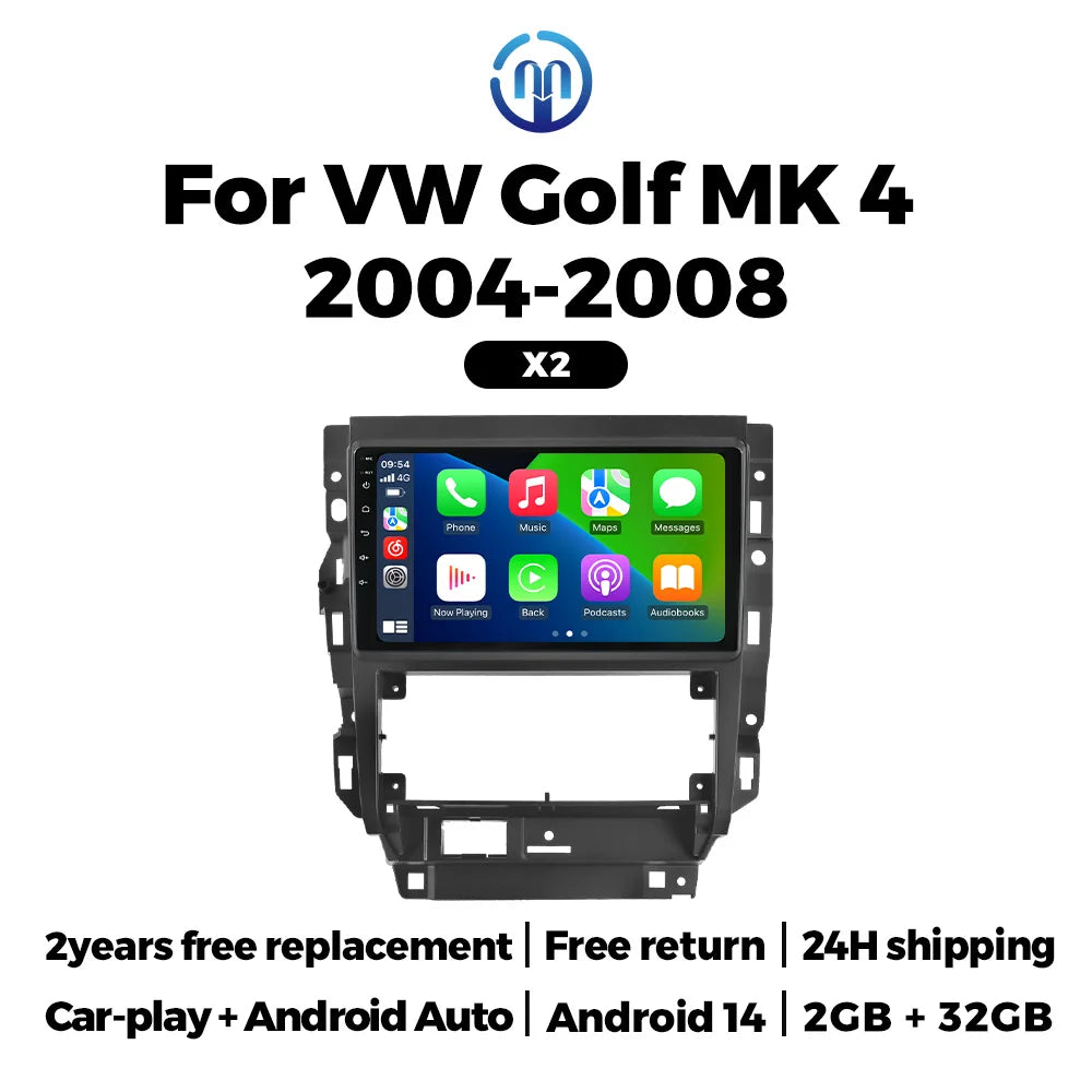 Car Radio Android14 for Volkswagen VW Golf 4 IV 2002-2008 Jetta MK4 Classics Carplay Auto  | AUTOKITSHOP