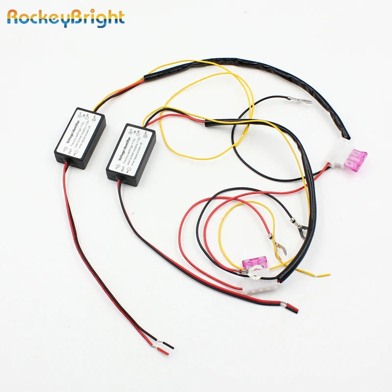 Rockeybright 2* DRL Controller Auto Car LED Daytime Running Light Relay Harness Dimmer On/