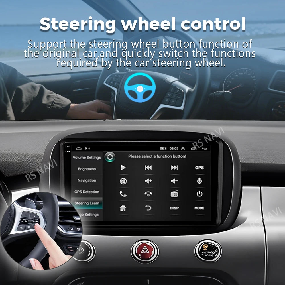 Android 16 For Fiat 500X 2014 - 2020 2K QLED Android Car Radio Multimedia Video Player GPS