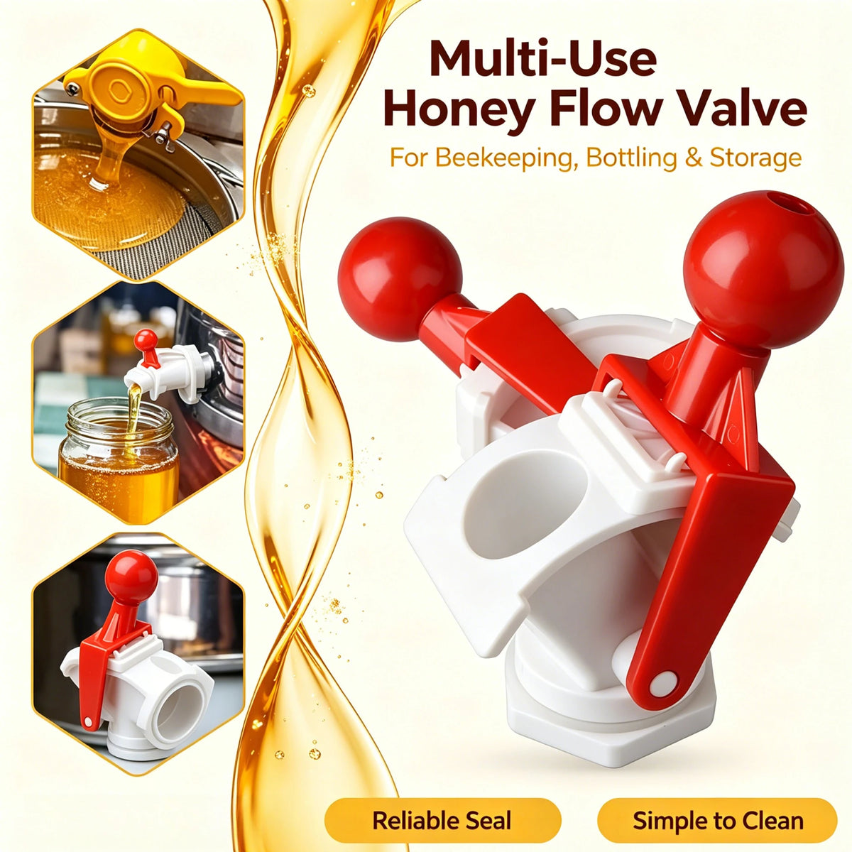 Plastic Honey Gate Tap Honey Extractor Accessory Beekeeping Honey Drain Valve With Screwdriver F - Automotive LED Light