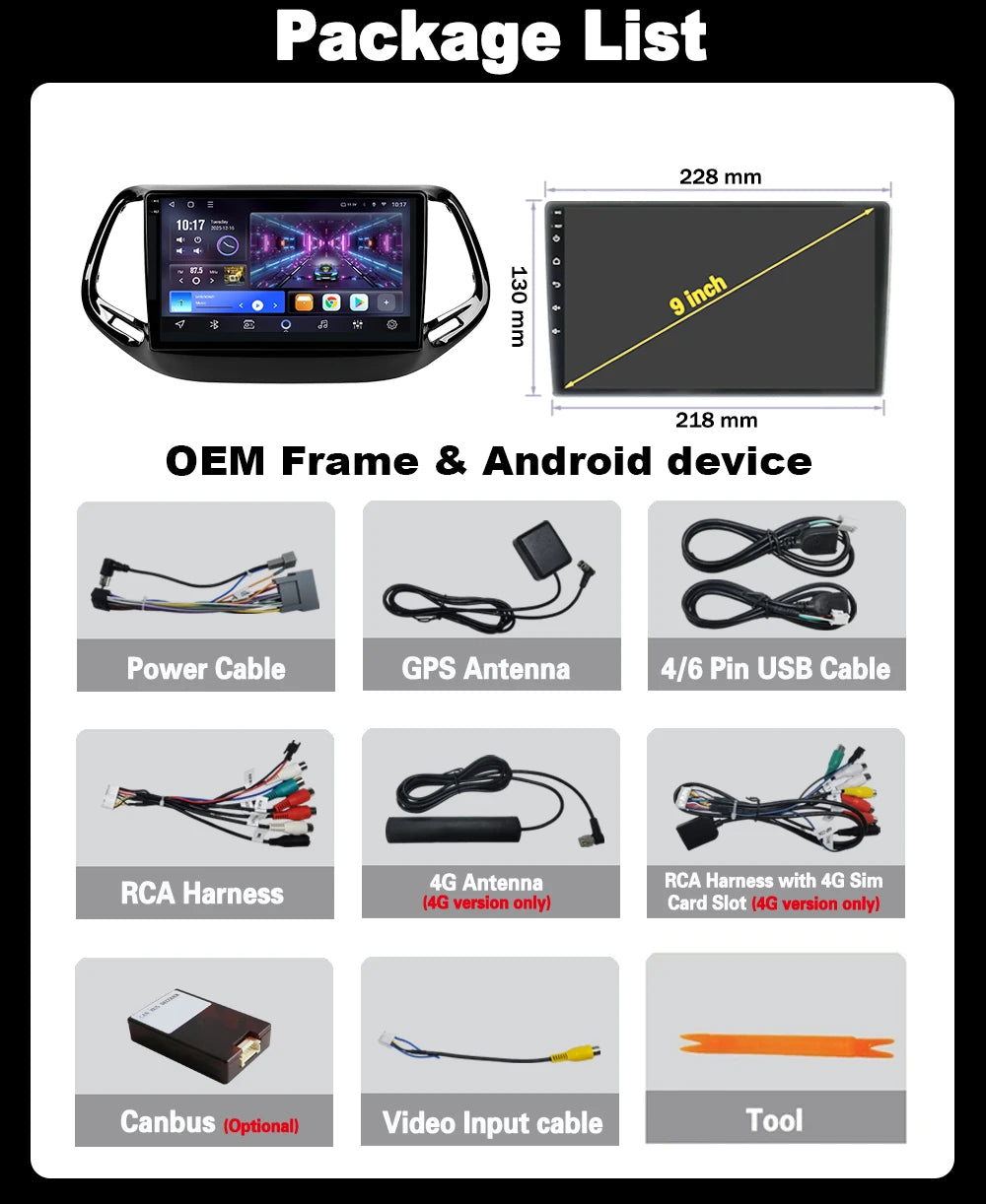 Car Radio for Jeep Compass 2017 - 2019 Android 16 GPS Navigation Stereo Wireless CarPlay A