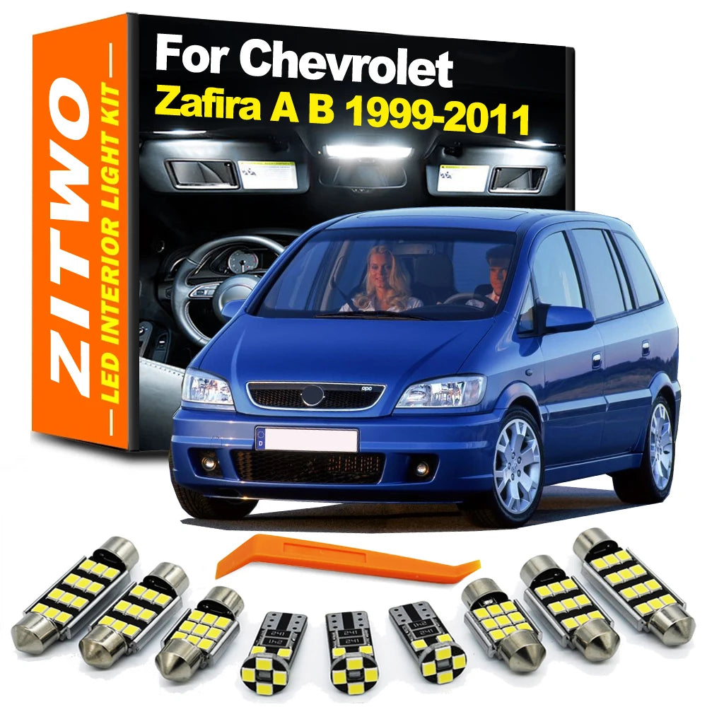 ZITWO LED Interior Dome Map Reading Trunk Light Kit For Chevrolet Chevy Zafira A B F75 1999- 2005 2006 2007 2008 2009 2010 2011