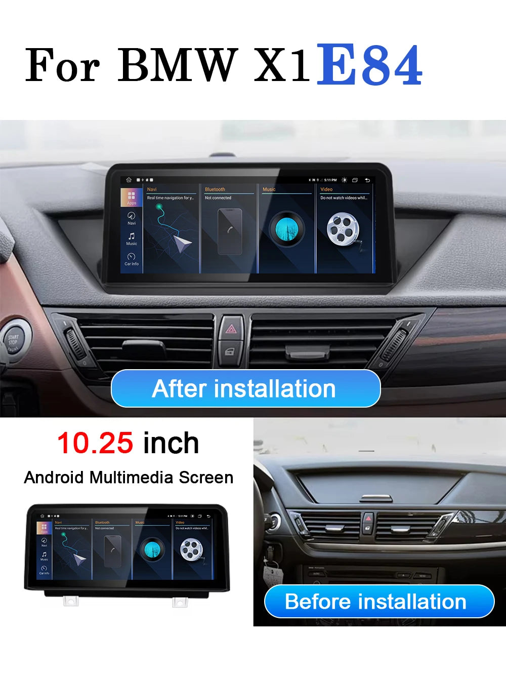 10.25 Car Radio Android For BMW X1 Series E84 CIC / NO Screen Wireless Apple CarPlay Auto