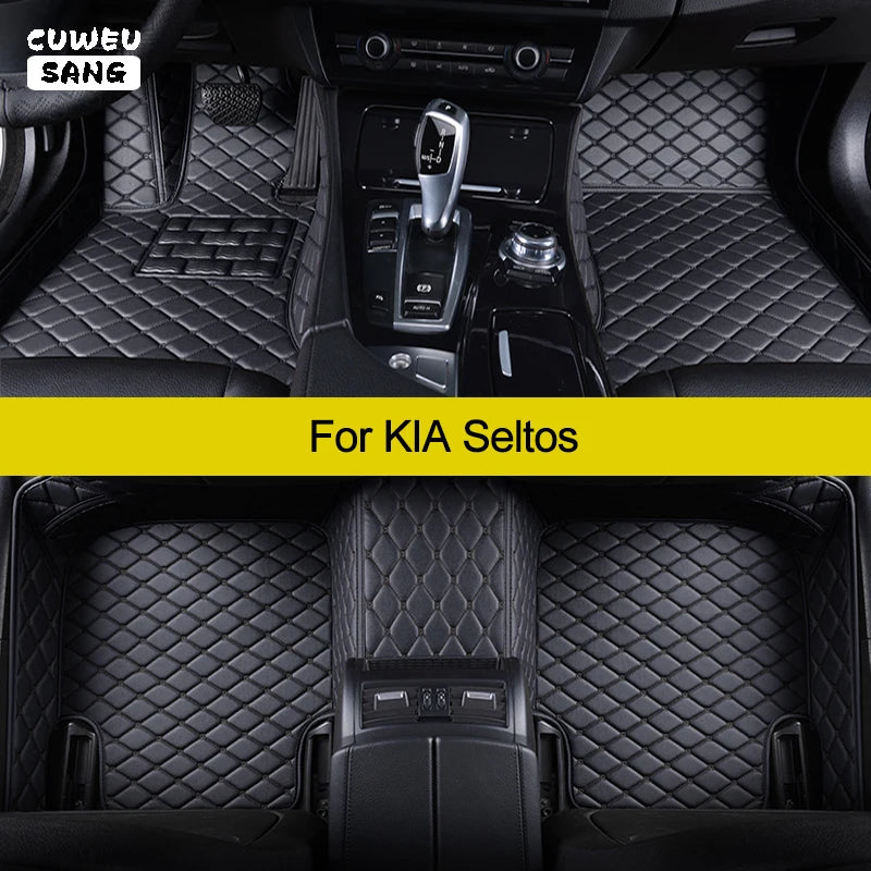 CUWEUSANG Custom Car Floor Mats For KIA Seltos 2019-2023 KX3 Auto Carpets Foot Coche Acces | AUTOKITSHOP
