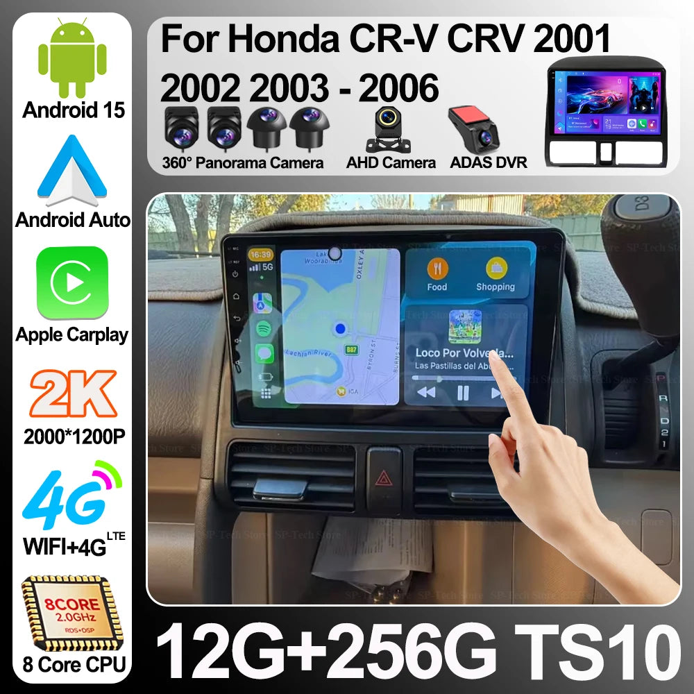 Android 16 8 Core Carplay Car Radio For Honda Cr-v Crv 2001 2002 2003 2004 2005 2006 Multi | AUTOKITSHOP