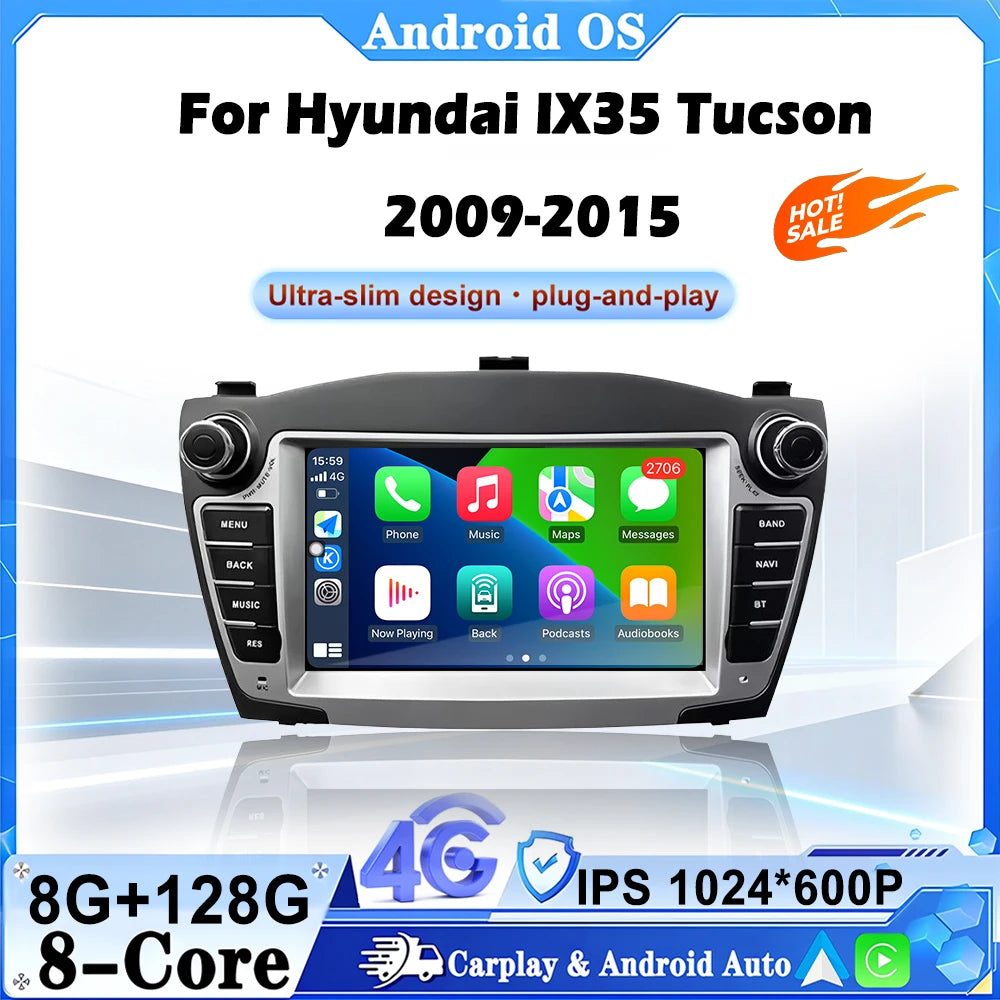 Android 16 For Hyundai IX35 Tucson 2009-2015 Radio Carplay Car Multimedia Player Auto Navi