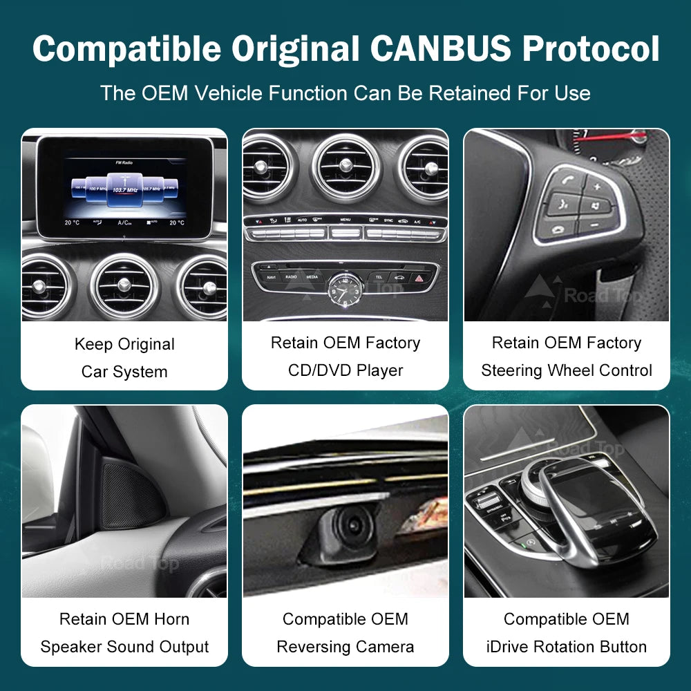 RoadTop Wireless CarPlay Multimedia 12.3 inch Ultra-thin Screen for Mercedes-Benz C Class