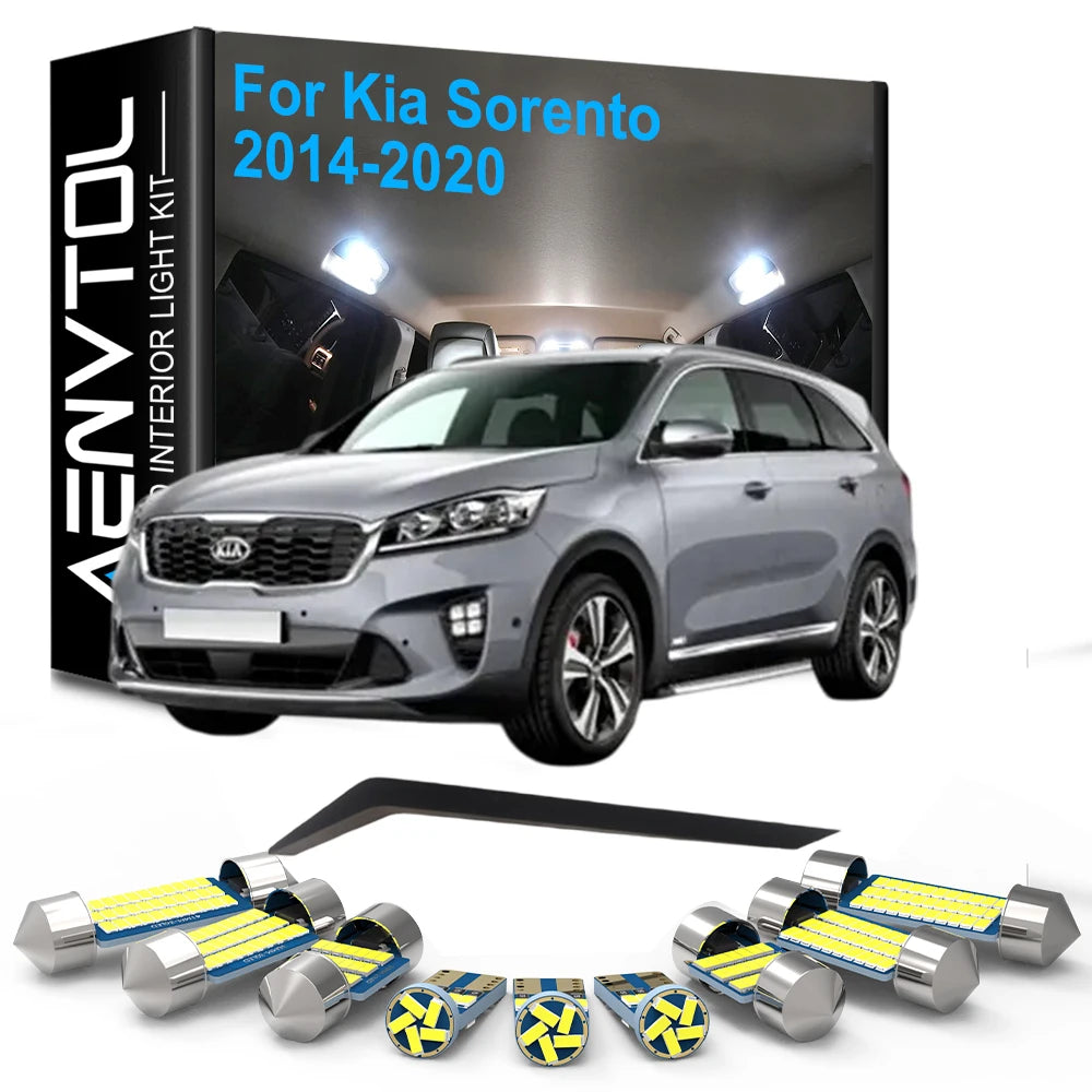 9-Piece LED Interior Light Kit for Kia MK3 - Canbus Error-Free Interior Bulbs