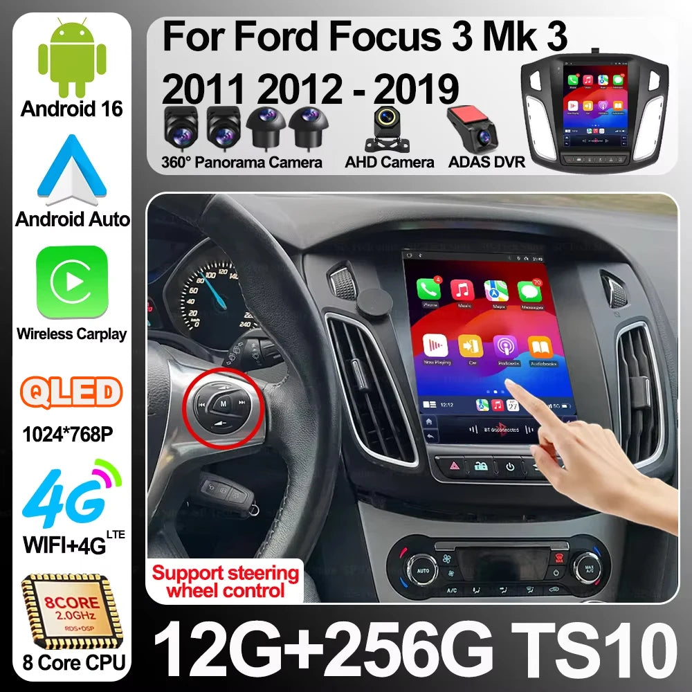 9.7 Inch Android 16 For Ford Focus 3 Mk 3 2011 2012-2019 Multimedia Head Unit Car Player G | AUTOKITSHOP